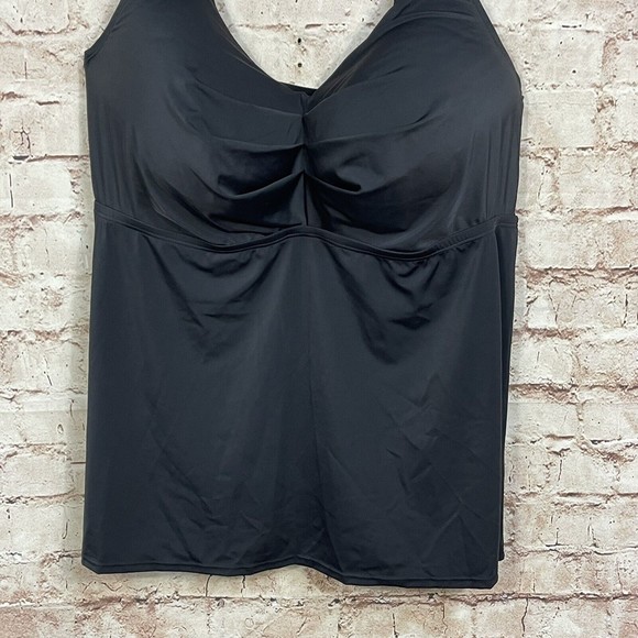 NWT Swimsuits for All Plus Size 46G Black Tankini Top Only - Picture 4 of 11